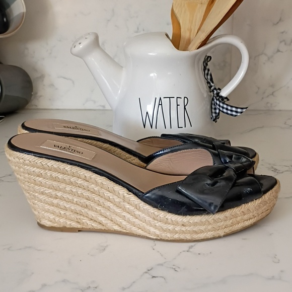 Valentino Garavani Shoes - VALENTINO GARAVANI WEDGE ESPADRILLES PATENT LEATHER